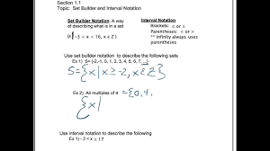 What Is Set Builder And Interval Notation