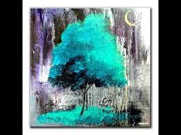 Black And White Watercolor Painting Tutorial 3 Blue Trees On Black And White Ice Painting Video Step By Step Demo Fa Abstract Painting Techniques Tutorials Acrylic Painting Trees Abstract Art Painting