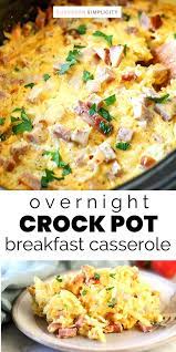 Easy Overnight Crock Pot Breakfast Casserole Recipe Breakfast Recipes Casserole Breakfast Crockpot Recipes Crockpot Breakfast Casserole