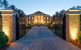23 000 Square Foot Stately Brick Colonial Mansion In Roswell Ga Mansions House Entrance Entrance Gates Design