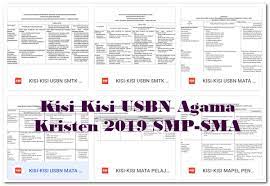 Pendidikan agama dan budi pekerti* 2. Kisi Kisi Usbn Agama Kristen 2020 Smp Sma Jurnal Pp
