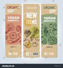 Set Banners Vegetables Greens Organic Food Stock Vector Royalty Free 677006716