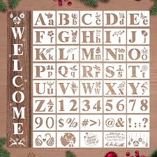 Shop our wide selection of parking lot stencils! Amazon Com Mocoosy 40pcs Large Letter Stencils For Painting On Wood 6 Inch Alphabet Stencils And Number Stencils Reusable Plastic Painting Stencil Set For Door Porch Wall Art Home Decor Diy