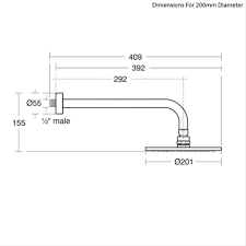 But if you're remodeling your bathroom knowing the different types of showers on the market plus the typical shower dimensions will help you to choose the perfect fit for your bathroom. Ideal Standard Idealrain 200mm Rainshower Fixed Shower Head B9442aa