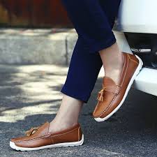 Casual Men Fashion Leather Loafers Male Tassel Slip On Driving Shoes Color Black Blue Brown Dress Shoes Men Loafers Men Mens Boots Fashion