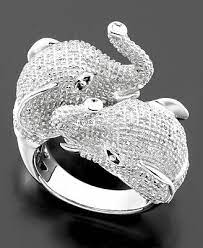 Diamond Elephant Ring Elephant Ring Elephant Elephant Jewelry
