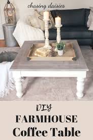A chunky farmhouse diy coffee table with a space underneath for storage baskets to keep your living room clean and tidy. Pin On Diy Project Ideas And Easy Crafts
