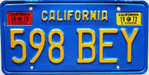 Black And Yellow California License Plate I Ve Always Loved These Classic Blue And Yellow California License Plates With Images Old License Plates California California License