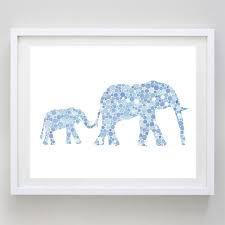 Check spelling or type a new query. Mama And Baby Elephant In Blue Watercolor Print Carly Rae Studio