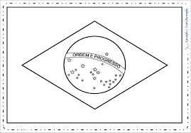 Desenho Da Bandeira Do Brasil Ilustrada Para Colorir E Imprimir