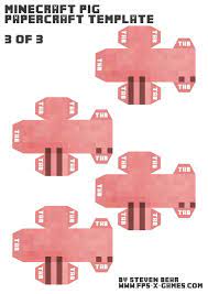 Free Minecraft Pig Paper Model Template Fpsxgames Minecraft Pig Papercraft Templates Paper Crafts