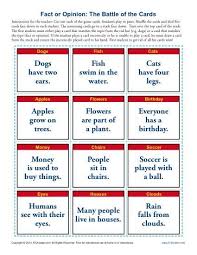 There is a wide variety of worksheets available so t. The Battle Of The Cards Fact And Opinion Worksheets For 3rd And 4th Grade Fact And Opinion Fact And Opinion Worksheet Fact Opinion Activities