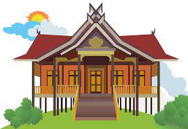 Rumah adat suku toraja dinamakan tongkonan, tongkonan berdiri di atas tumpukan kayu dengan ukiran warna. 400 Gambar Kartun Rumah Adat Jambi Terbaik Gambar Rumah