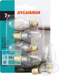 Sylvania Incandescent Night Lamp C7 Candelabra Base 120v Light Bulb 7w 4 Pack