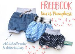 Du suchst noch das perfekte schnittmuster, um wunderschöne unikate für deine kinder zu nähen? Freebook Kurze Pumphose Fur Den Sommer Nahen Gr 56 116 Lybstes