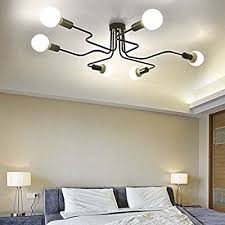 Baycheer Industrielampe Deckleuchte Deckenlampe 8 Flammige Lampenfassung Schmiedeeisen Lampe Kronleuchte Pendellam Schmiedeeisen Industrie Leuchten Deckenlampe