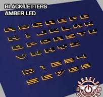ORACLE Lighting Universal Illuminated LED Letter Badges - Matte Black  Letters w/ Amber LED for 2021+ Ford Bronco - A