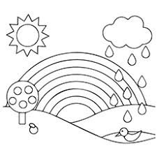 The coloring pages have several clouds that are crowding the rainbow. Rainbow Coloring Pages Free Printables Momjunction