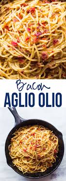 5 Ingredient Bacon Spaghetti Aglio Olio Resep Dengan Gambar Resep Pasta Makanan Masakan