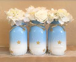 Baby Shower Mason Jars Twinkle Twinkle Little Star Painted Mason Jars Nursery Boy Baby Shower Centerpieces Mason Jar Baby Shower Twinkle Twinkle Baby Shower