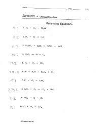Remember you cannot add subscripts or place coefficients in the middle of a chemical formula. Balancing Equations Pre Assessment Answer Key Teach