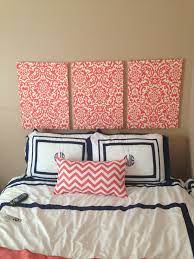 Fabric Covered Canvas As Headboard Fabric Covered Canvas Bedroom Headboard Bedroom Decor