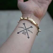 Wrist Couple Name Tattoo With Arrow Sevgili Isim Dovmesi Bilek Dovme Gecici Dovme Sevgili Dovme