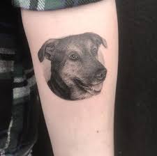 Pin By Certified Customs On Dog Tattoos Single Needle Tattoo Tattoos Dog Tattoos