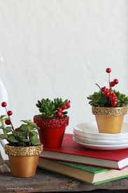 Handmade Christmas Gift Glitter Succulent Planters Yellowblissroad Com Christmas Pots Christmas Decorations Diy Outdoor Christmas Plants Gifts