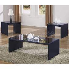 Black Glass3 Piece Occasional Table Set Modern Coffee Table Sets Coffee Table Cheap Coffee Table