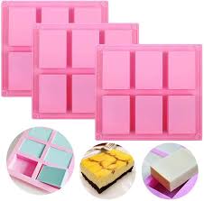 Diy soap & soap embeds. Amazon Com Silicone Soap Molds Set Of 3 6 Cavities Diy Handmade Soap Moulds Cake Pan Molds For Baking Biscuit Chocolate Mold Silicone Soap Bar Mold For Homemade Craft Ice Cube Tray Pink