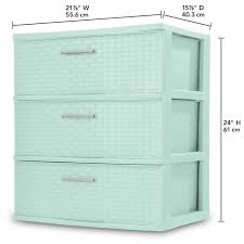 Sterilite 3 Drawer Wide Weave Tower Espresso Walmart Com Sterilite Drawers Plastic Organizer