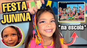 ALICE e BIA BRINCAM O dia todo na FESTA JUNINA da ESCOLA