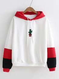 Hoodies & sweatshirts animation source: Shop Cactus Embroidery Color Block Hoodie Online Shein Offers Cactus Embroidery Color Block Hoodie More To Fi Sweatshirts Hoodie Printed Sweatshirts Hoodies