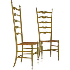 Pair Of Italian Tall Ladder Back Chairs By Chiavari 1stdibs Com Ladder Back Chairs Chair Tall Ladder