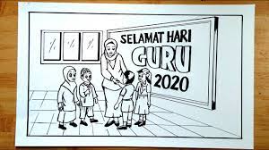 Dedikasi potret ini kepada 6 orang guru berkenaan sempena. Cara Membuat Gambar Poster Tema Hari Guru Selamat Memperingati Hari Guru Nasional 25 November 2020 Youtube