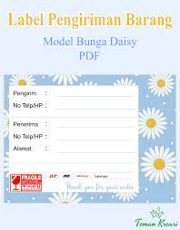 Dimana nota online ini biasanya akan ditempelkan pada saat mempacking produk pada saat mengirim barang pesanan pembeli. Label Pengiriman Barang Model Bunga Daisy Pdf Teman Kreasi Kartu Nama Bisnis Kartu Nama Ilustrasi Bisnis
