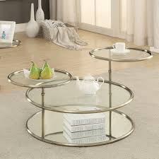 Airy global texture and serving space for a sofa or sectional. Furniture Of America Leanal Modern Round Swivel Coffee Table Walmart Com Walmart Com