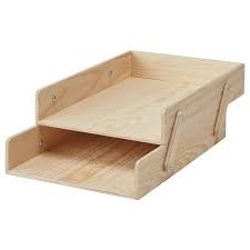 Klammemacka Letter Tray Natural Plywood Ikea In 2021 Letter Tray Ikea Desk Paper Organizer