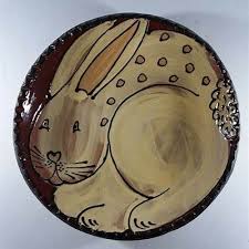 RARE NOLDE FOREST Pottery Redware Folk Art Bunny Rabbit Signed Numbered  2/10 $124.99