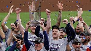 Atlanta Braves taking World Series trophy