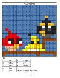 Angry Birds Color By Number Coloring Squared Basic Subtraction Multiplication Free Math