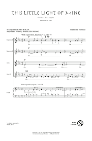 This Little Light Of Mine Arr Moses Hogan Ssa Choir Sheet Music