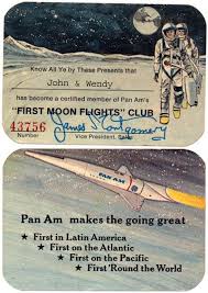 First Moon Flights Club Membership Card 1969 Membership Card Pan Am Flight Club