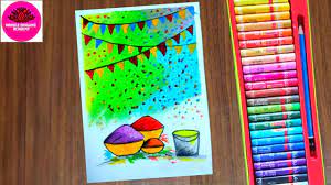 See more ideas about drawings, drawing class, drawing videos. Parbez Drawing Academy How To Draw Holi Festival Easy Drawing With Oil Pastel Acrylic Colors Facebook