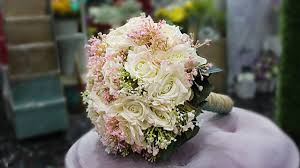 Combine everlasting artificial cabbage roses, ranunculus, poppies, lilacs, billy buttons, phoenix palm. Wedding Hand Flower Bouquet How To Make Wedding Bouquets With Artificial Flowers Youtube