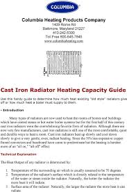 Cast Iron Radiator Heating Capacity Guide Pdf Free Download