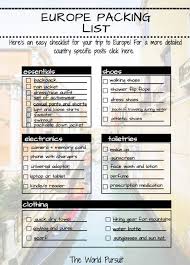 60 Europe Packing List Items Plus Other Essential European Travel Tips Europe Packing List Packing For Europe Abroad Packing List