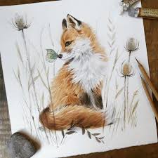 Trace with a marker and color. 200 Fox Art Ideas In 2021 Fox Fox Art Cute Fox