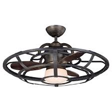 Industrial Style Cage Ceiling Fan With Light Rustic Reclaimed Wood Finish 26 Wilburton Indu Caged Ceiling Fan Ceiling Fan With Remote Ceiling Fan With Light